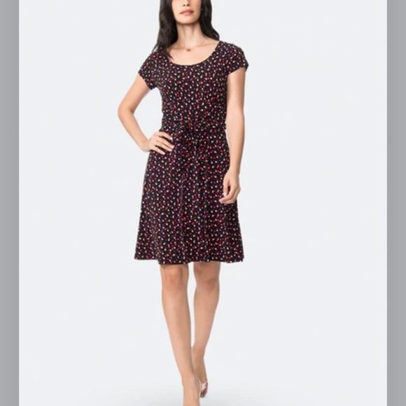 NWT LEOTA Veronica Knit Dress in black Polka dot - Picture 5 of 9